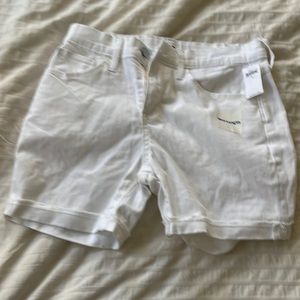 White jean shorts